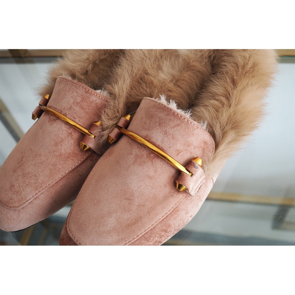 fur loafers - BRAND NEW - Size 7/8 PERF FOR VDAY!